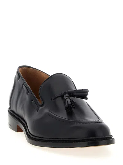 Tricker's Black Calf Leather Moccasin With Decorative Tassel