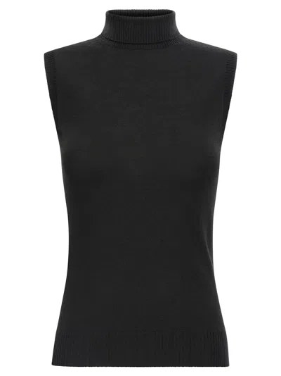 Sportmax Sleeveless "vertigo" Jersey In Black