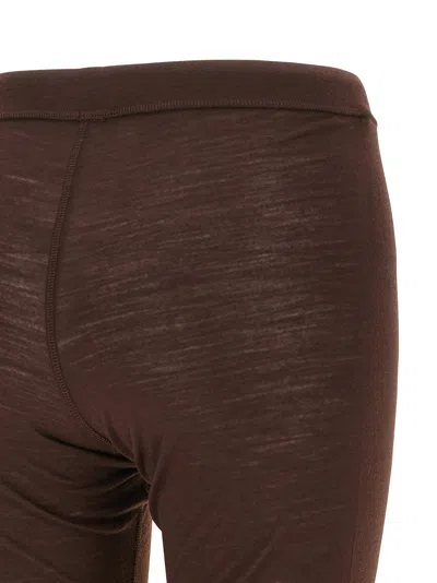 Jil Sander Leggings With Elastic Waistband And Seam Detailing In Brown