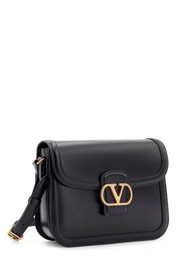 Valentino Garavani 9to5 Leather Shoulder Bag With Vlogo Signature Closure In Black