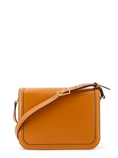 Valentino Garavani Orange Leather 9to5 Shoulder Bag In Gold