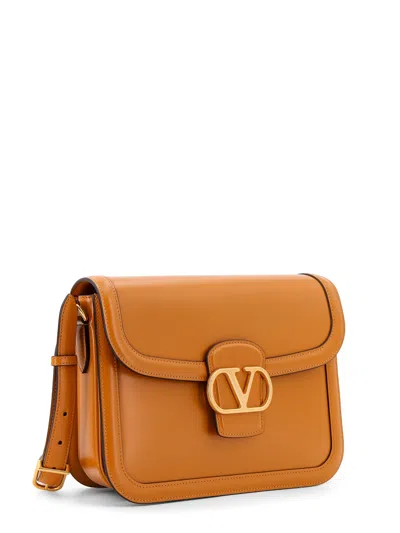 Valentino Garavani Orange Leather 9to5 Shoulder Bag In Gold