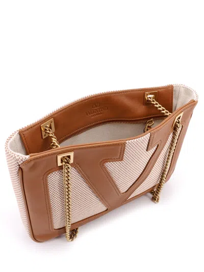 Valentino Viva Superstar Canvas Shoulder Bag In Brown