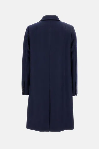 Fay Double-breasted Coat In Blue