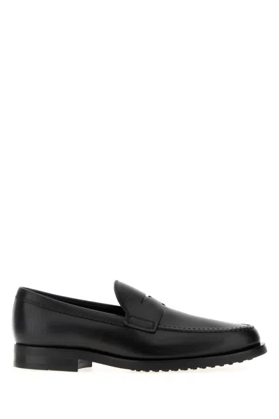 Tod's Leather Loafer With Iconic Horsebit In Black