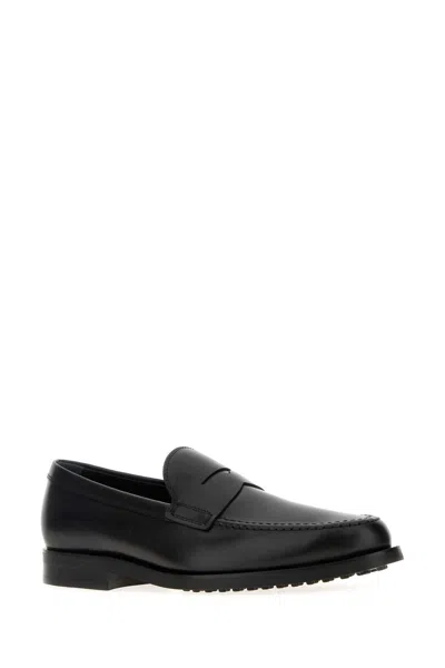 Tod's Leather Loafer With Iconic Horsebit In Black