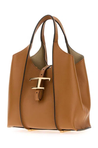 Tod's Mini T Timeless Leather Bag In Brown