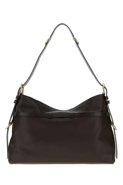 Givenchy Medium Voyou Calfskin Shoulder Bag With Buckle Fastening In Brown