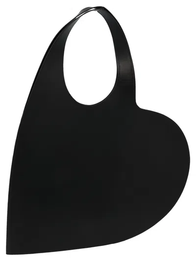 Coperni Baby Heart Leather Crossbody Bag In Black