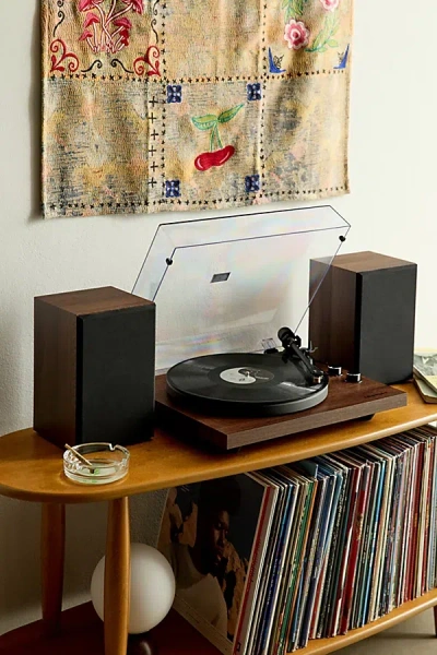 Crosley C62 Record Player & Speakers Shelf System In Brown At Urban Outfitters In Multi