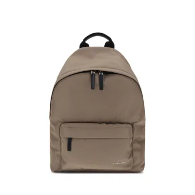 Givenchy Canvas And Leather Backpack With Logo Detail In Brown