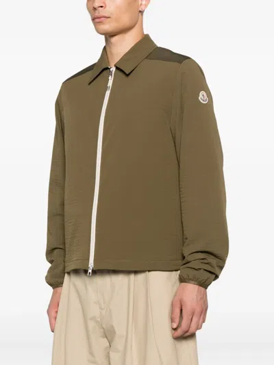 Moncler Green Regular Solid Shirt In Green