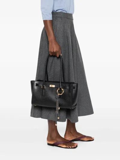 Michael Kors Double-handle Leather Shoulder Bag In Black