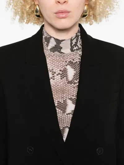 Forte Forte Tailored Double-breasted Jacket Featuring Flap Pockets In Black