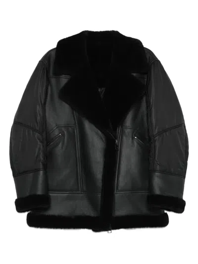Blancha Quilted Shearling Jacket In Black
