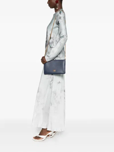 Pinko Classic Flat `love` Bag `simply` In Blue