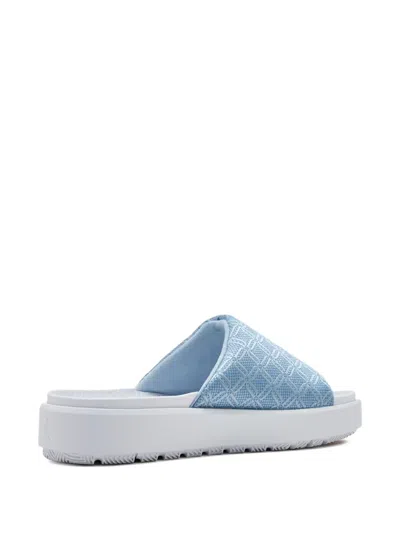 Nike Platform Patterned Slides In Blue