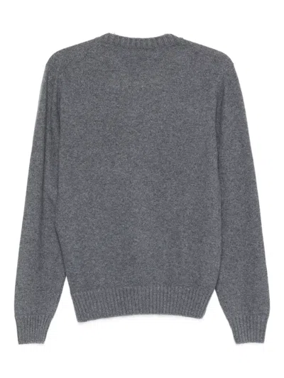 Barba Napoli Barba Gray Crewneck Long-sleeved Sweater In Gray