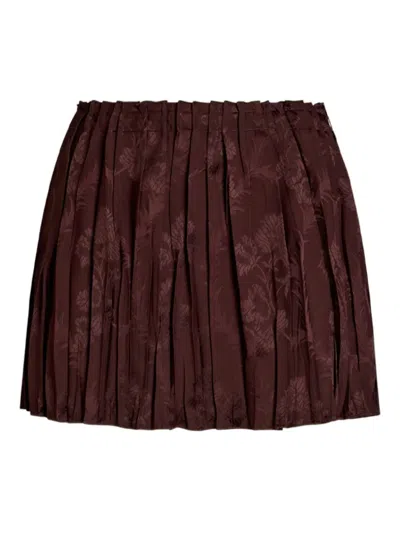 Etro Jacquard Floral Patterned Skirt In Burgundy