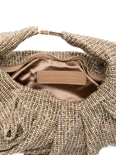 Benedetta Bruzziches Crystal Logo Mini Bag In Gold