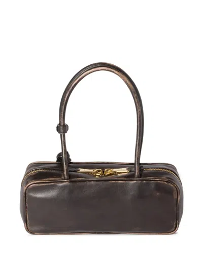 Miu Miu Beau Small Vintage-effect Nappa Leather Bags In Brown