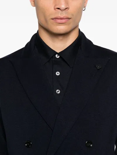 Lardini Double-breasted Patch-pocket Jacket In Black