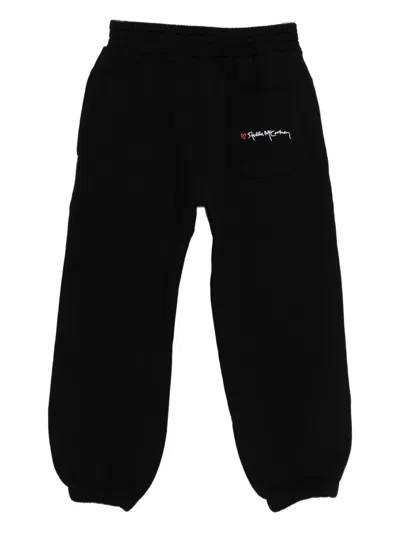 Stella Mccartney Kids Embroidered-logo Sweatpants In Black