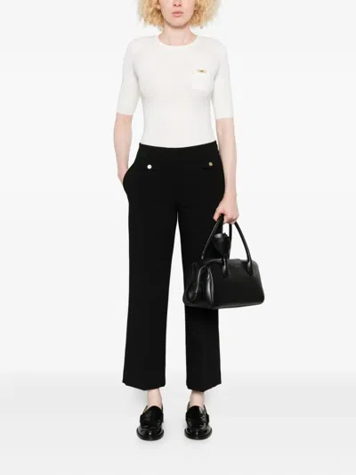 Elisabetta Franchi White Short-sleeved Sweater In White