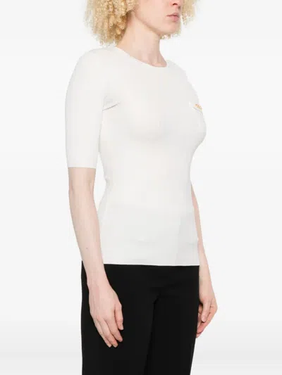 Elisabetta Franchi White Short-sleeved Sweater In White