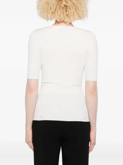 Elisabetta Franchi White Short-sleeved Sweater In White