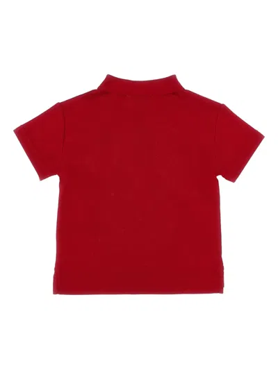 Burberry Bear-logo Polo Shirt In Red