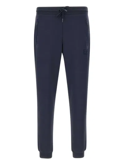 Ea7 Elasticated-waist Track Pants In Blue