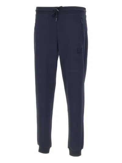 Ea7 Elasticated-waist Track Pants In Blue