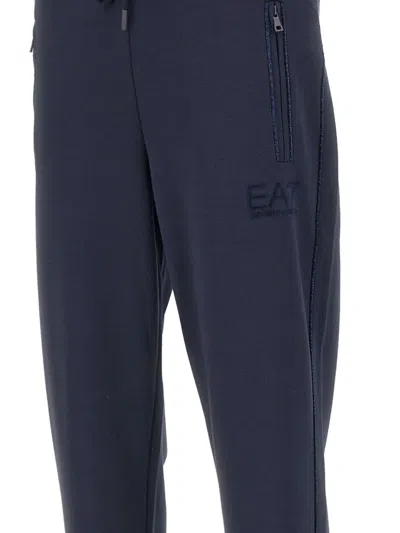 Ea7 Elasticated-waist Track Pants In Blue