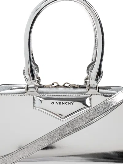 Givenchy Antigona East-west Small Handbag In Silver