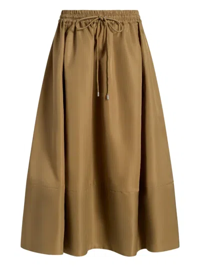 Cinq À Sept Drawstring Midi A-line Skirt In Brown