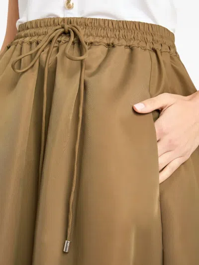 Cinq À Sept Drawstring Midi A-line Skirt In Brown