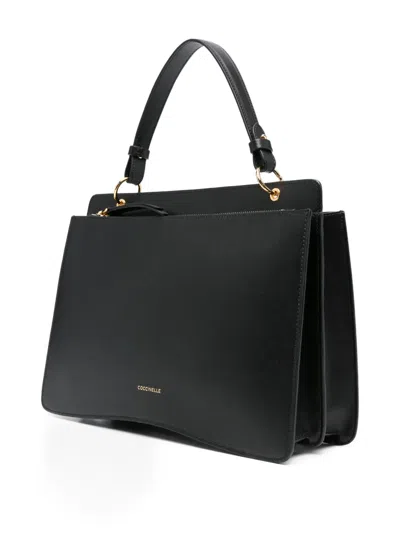 Coccinelle Shoulder Bag With Detachable Strap And Top Handle In Black