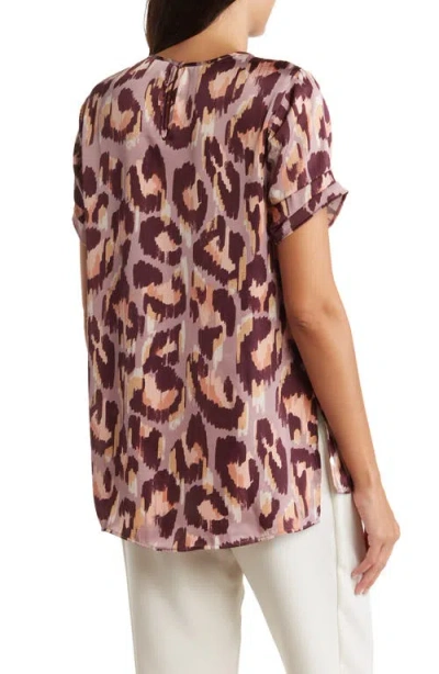 Dr2 By Daniel Rainn Pinched Sleeve Satin High/low Top In Pink