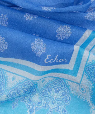 Echo New York Athena Cotton Bandana In Blue