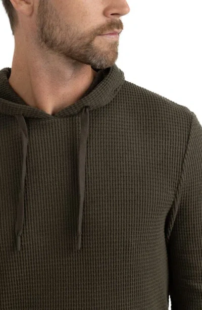 Rainforest Cabin Waffle Knit Hoodie In Green