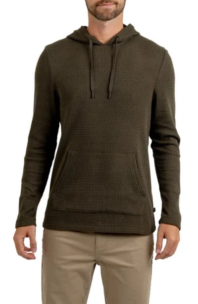 Rainforest Cabin Waffle Knit Hoodie In Green