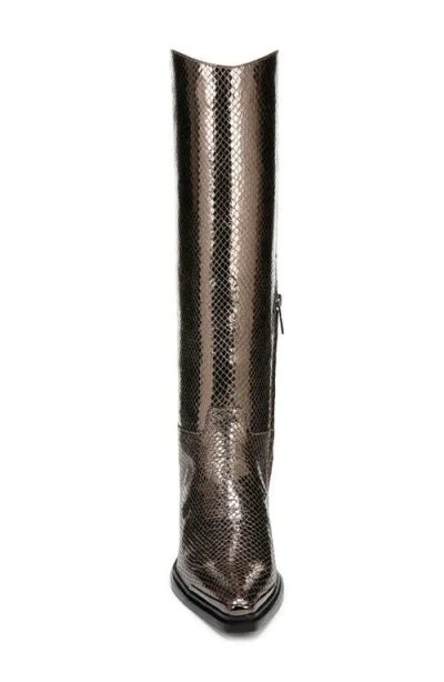 Franco Sarto Womens Billie Pointed Toe Knee High Western Boots Regular Wide Calf In Gray