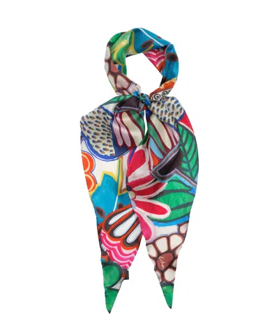 Echo New York Celebrate Floral Diamond Silk Scarf In Multi