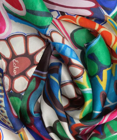 Echo New York Celebrate Floral Diamond Silk Scarf In Multi