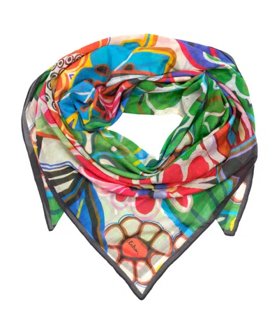 Echo New York Celebrate Floral Oversized Square Scarf In Multi
