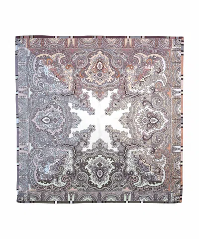 Echo New York Colorblock Paisley Square Scarf In Red