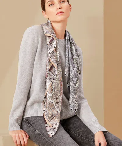 Echo New York Colorblock Paisley Square Scarf In Red