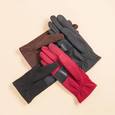 Echo New York Comfort Stretch Touch Gloves In Burgundy