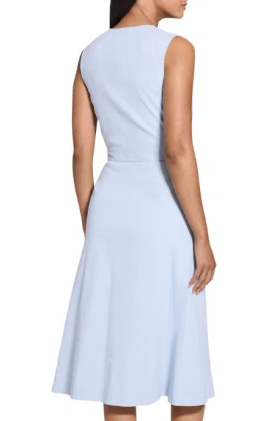 Theory A-line Crunch Linen Wrap Dress In Pearl Blue